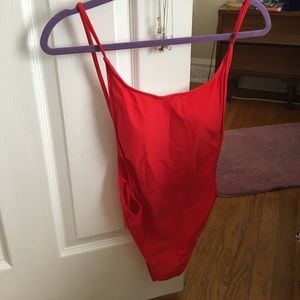 Yes, it's THAT red Sunny swim-suit, size M