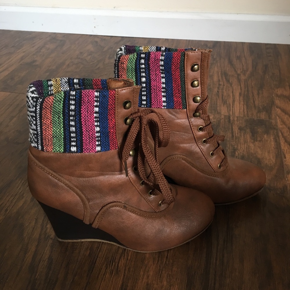 Wedge Ankle Boots (Lace up)