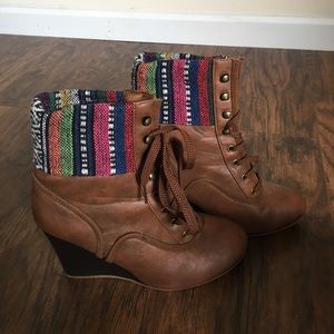 Wedge Ankle Boots (Lace up)