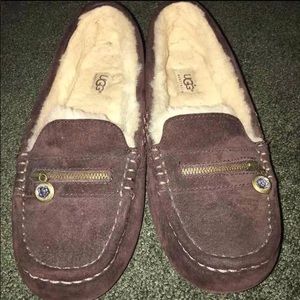 Chocolate Ugg Moccasins with Zipper