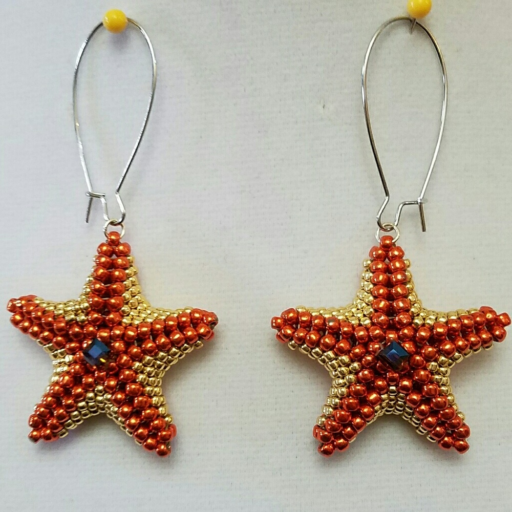 Handmade Starfish Bead Earrings