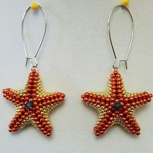 Handmade Starfish Bead Earrings