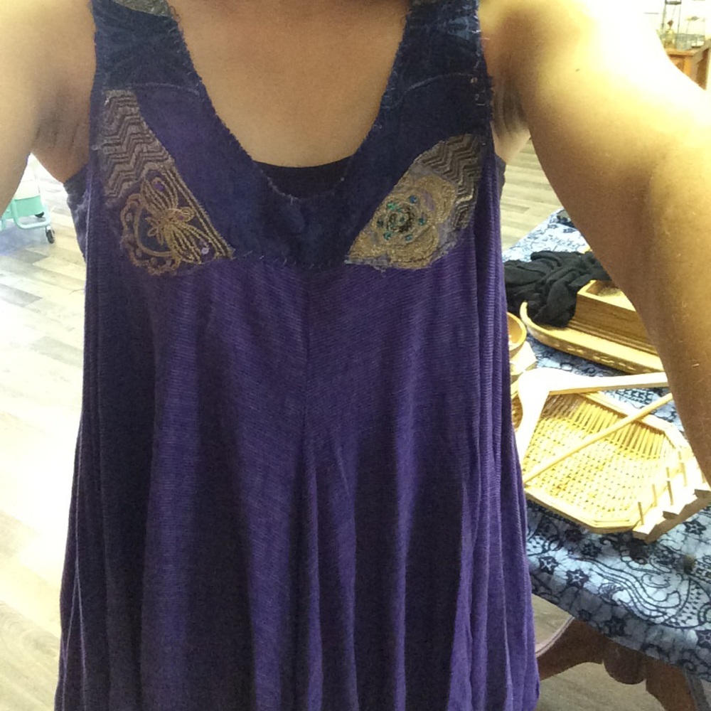 Free People Embroidered Tank Top