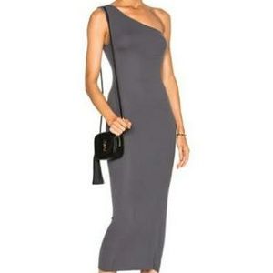 Enza Costa rib one shoulder midi dress