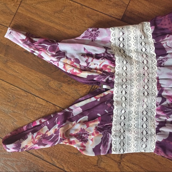 🔻SALE 🔻 Free people lace chiffon floral dress - Picture 2 of 7