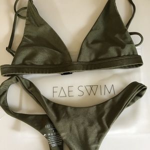 New Fae Swim bikini size small olive