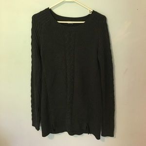 Nautica Long Gray Cable Knit Sweater