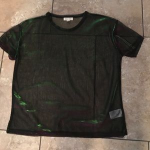 silence + noise sheer top color: purple & green