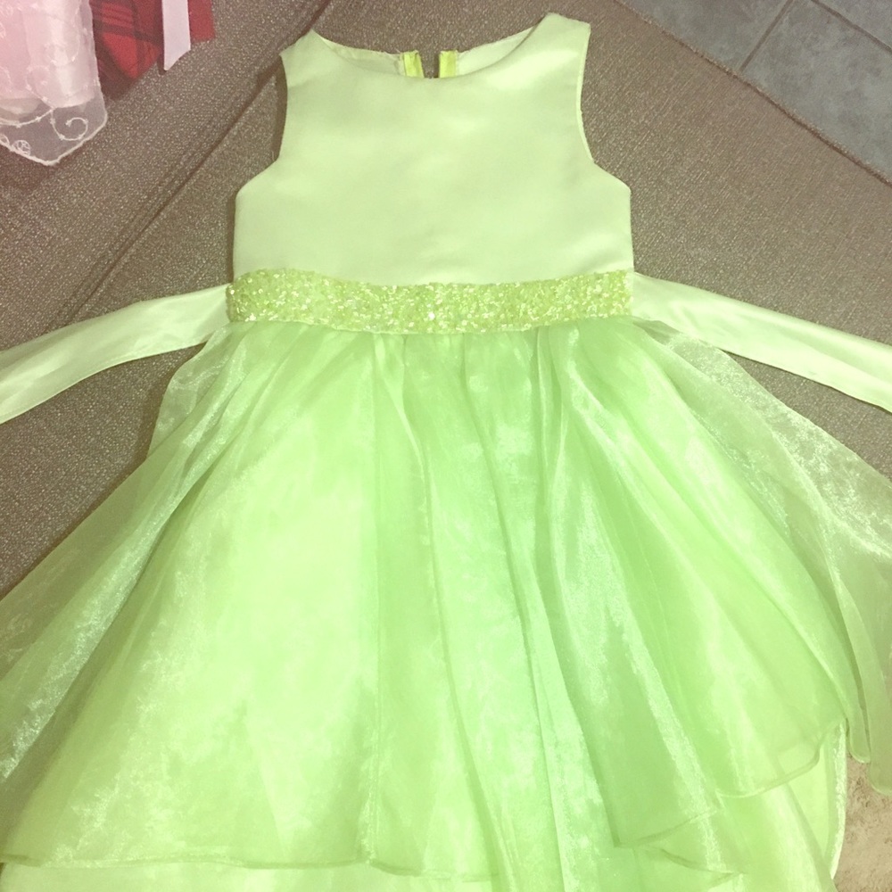 GREEN/LIME CHIC BABY AMERICA BEADED/LAYERED GOWN