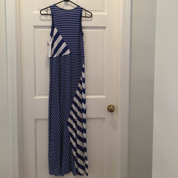 NWT Kensie Blue Striped Maxi Dress - Picture 3 of 5