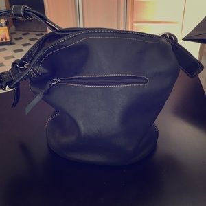 Navy blue mini tote handbag