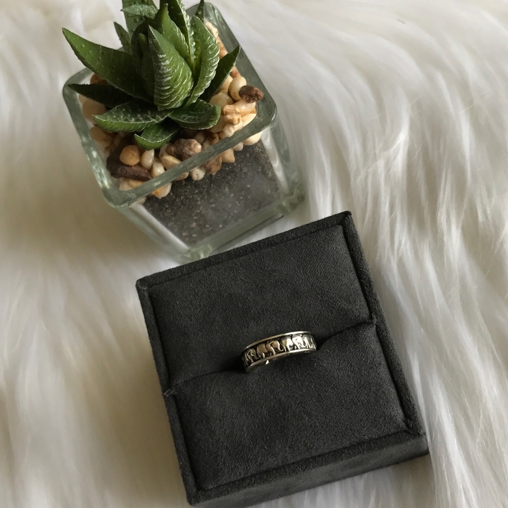 925 Sterling Silver Elephant Bali Ring