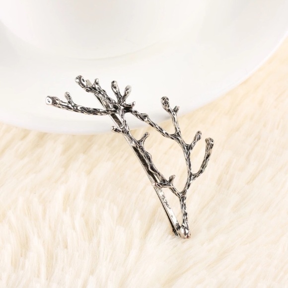 Set of (2) Silver Toned Tree Branch Hair Pins - Picture 4 of 4