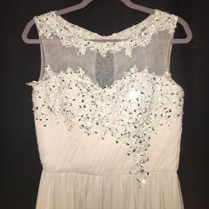 Gray Beaded Prom Dress!