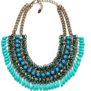 Zara beaded bib statement necklace missing stone