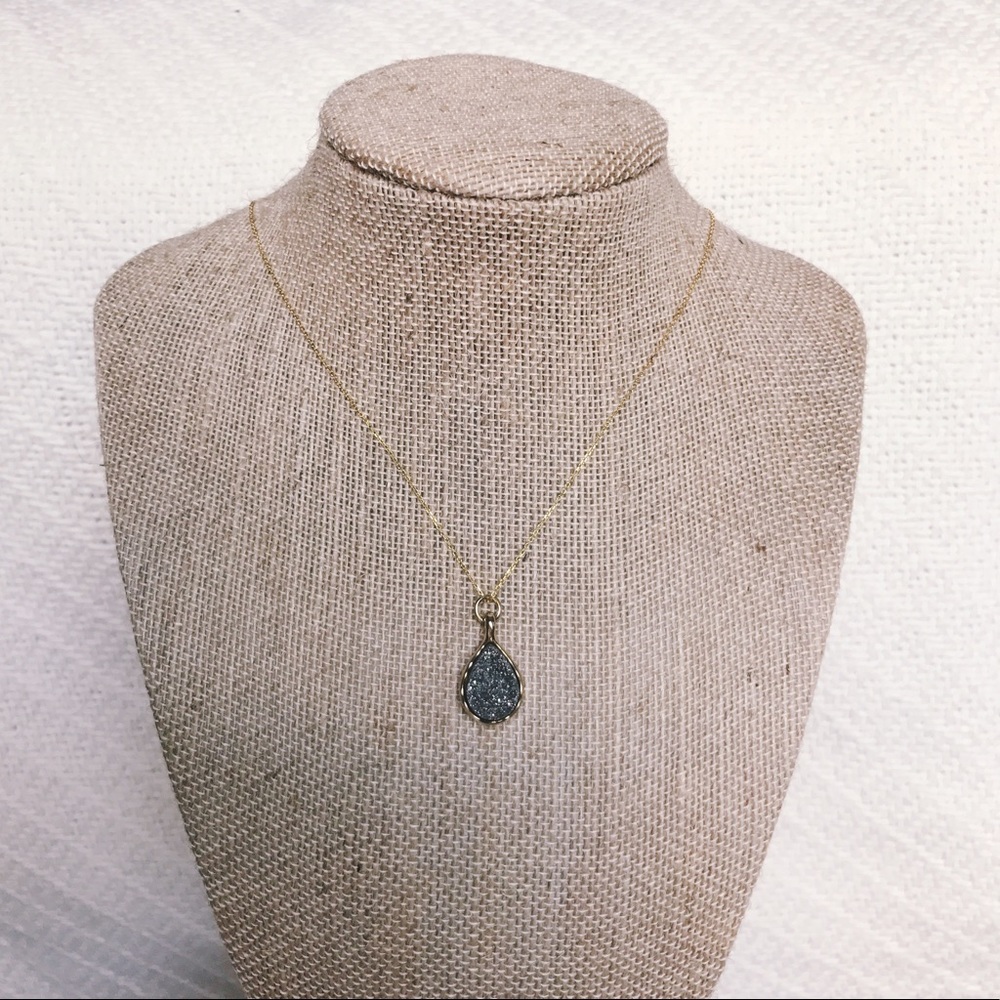 graphite rock necklace