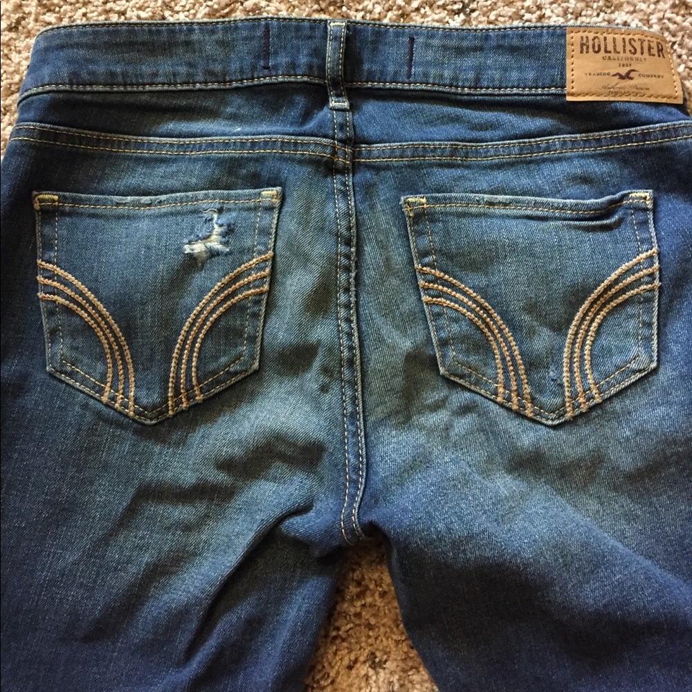 Distressed Hollister jeans.