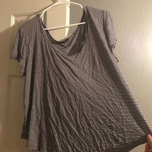 This black and white stripped loose fitting tee