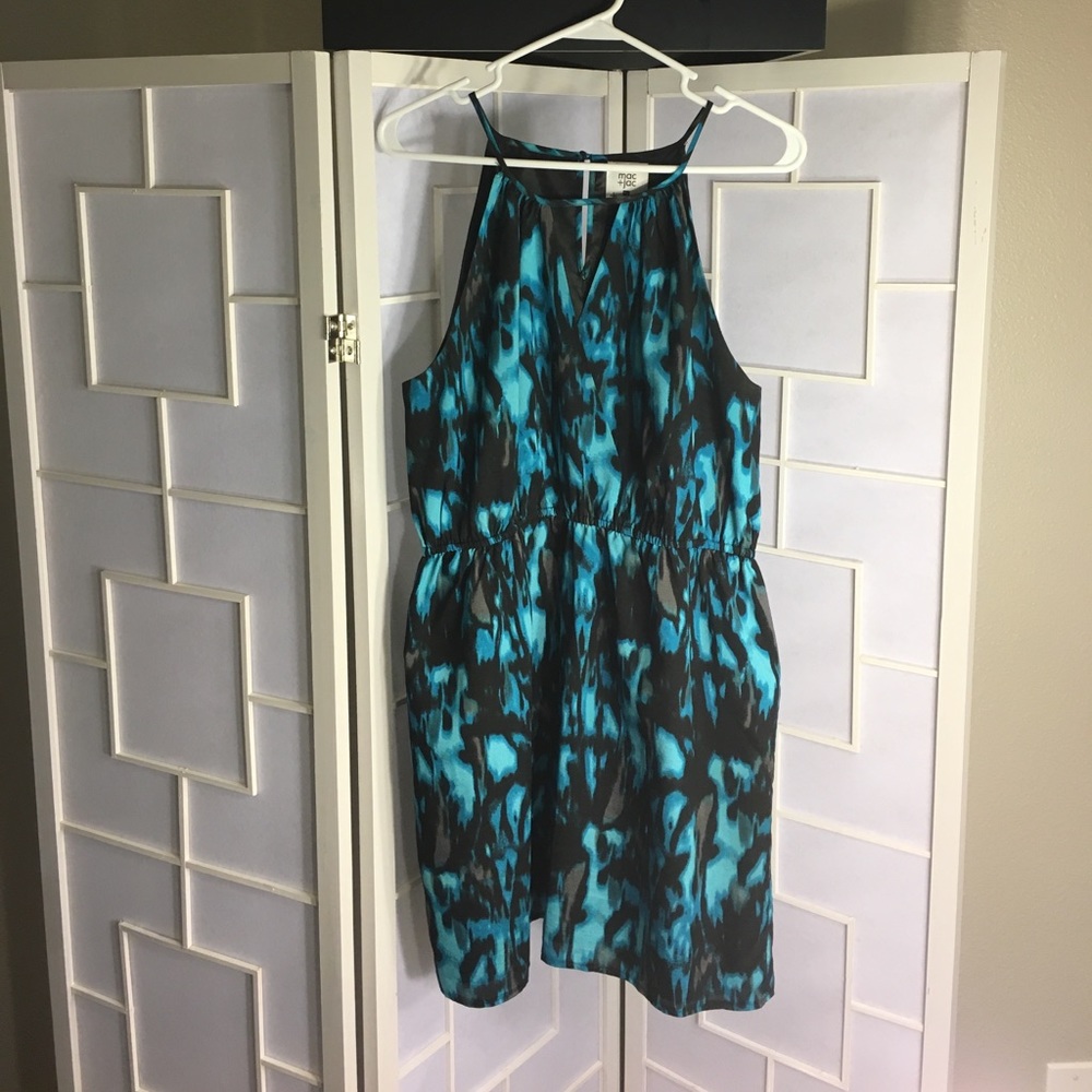 Teal silver and black dress. - Picture 2 of 5