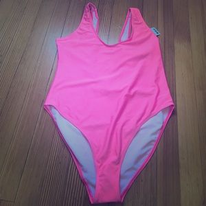 BOOHOO women's one piece hot pink swim suit