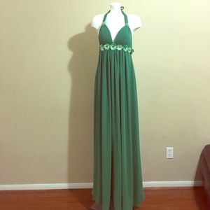 Green Flower child gown