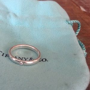Authentic Tiffany diamond stacking ring