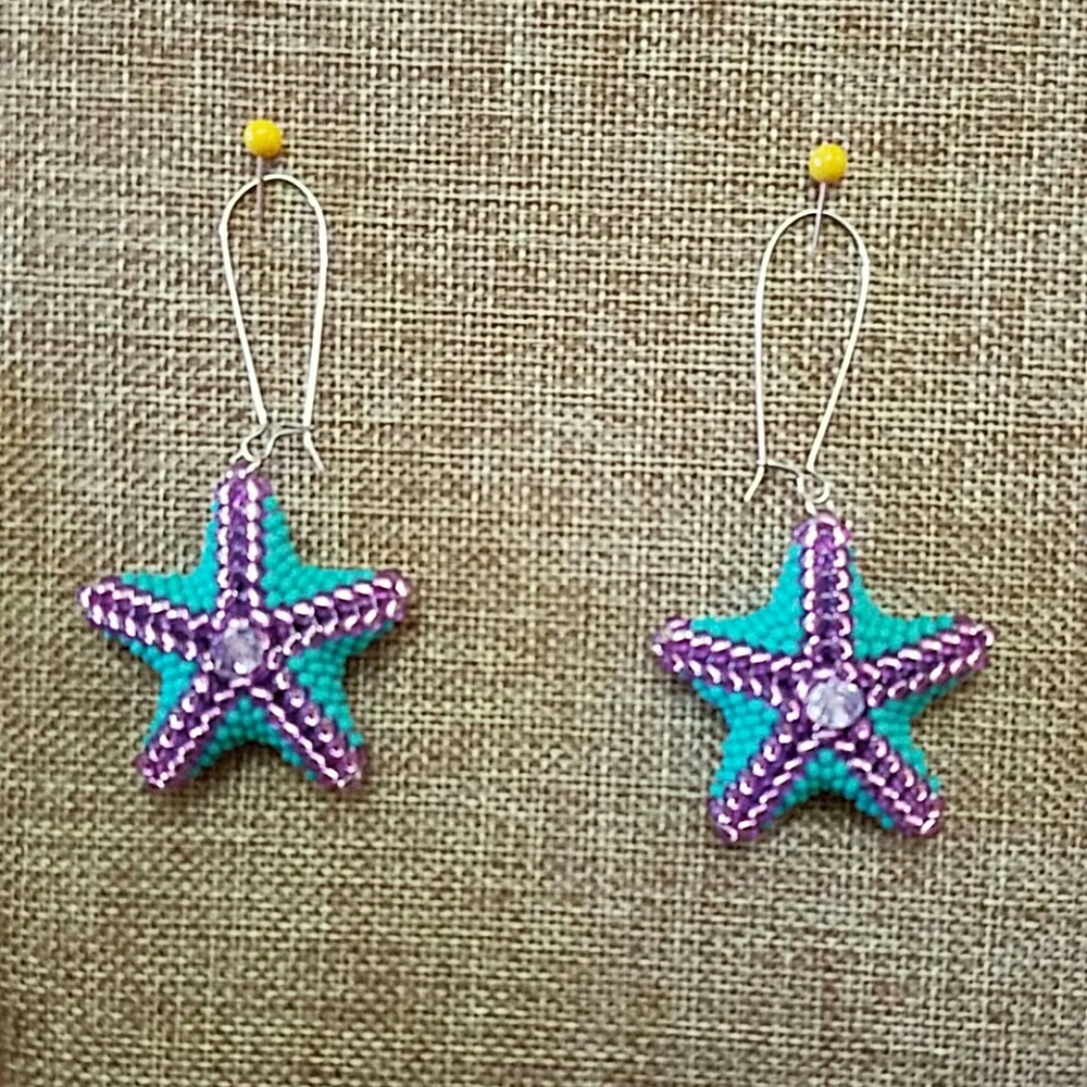 Handmade Starfish Bead Earrings