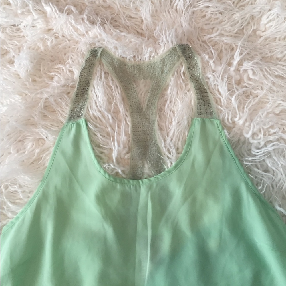 Mint green beaded top