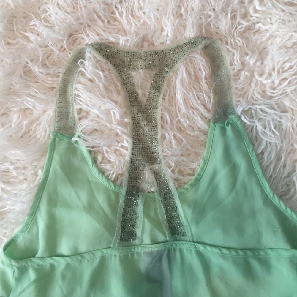 Mint green beaded top - Picture 3 of 4