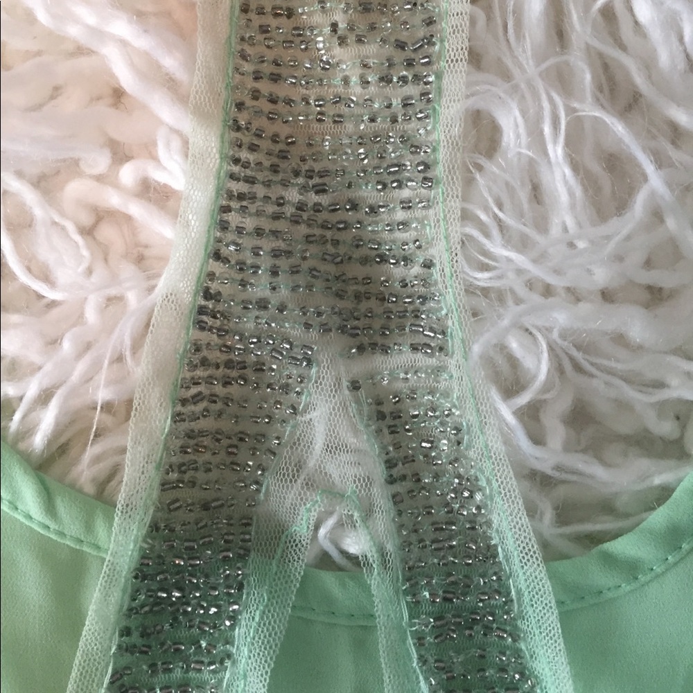 Mint green beaded top - Picture 4 of 4