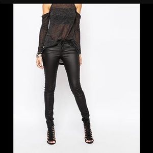 Plastic by Gly Wax Coated Skinny Jeans 27 NWOT