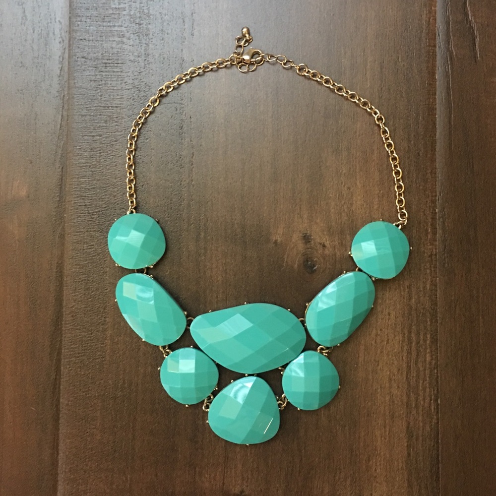 Turquoise Gold adjustable Statement Necklace