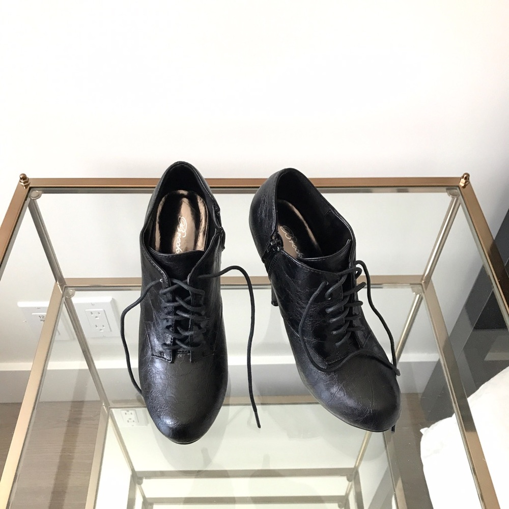 Distressed Lace Up Booties