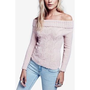 Free people Off- The -Shoulder Cable- Knit sweater