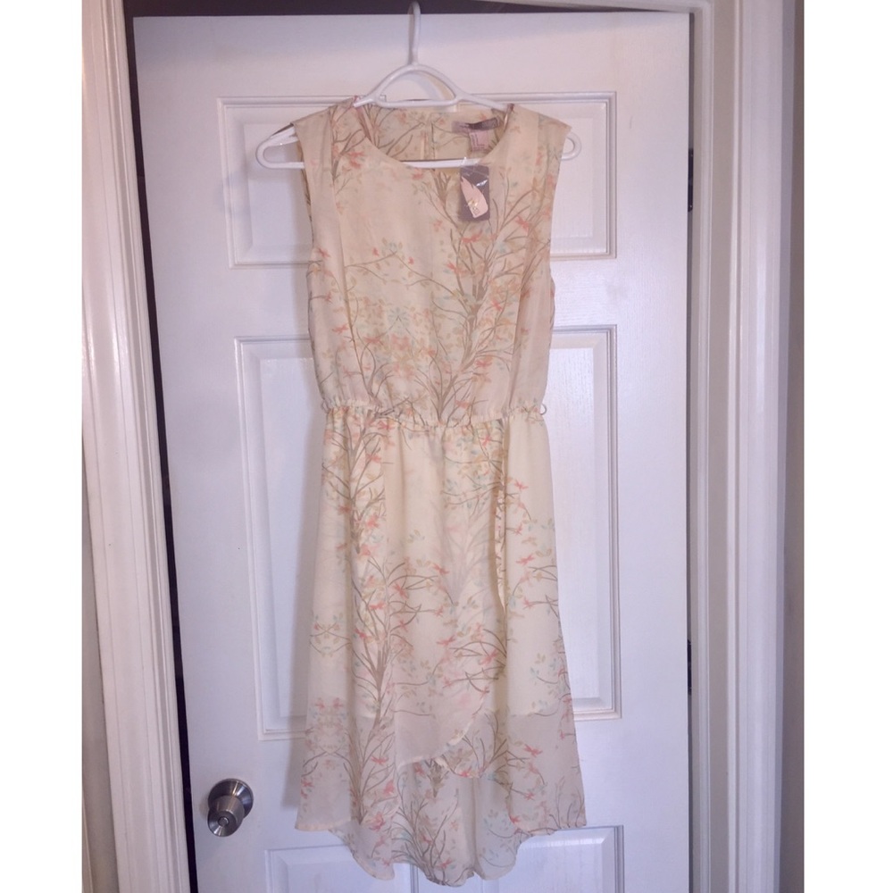 Forever 21 High/low cream print dress