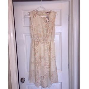 Forever 21 High/low cream print dress