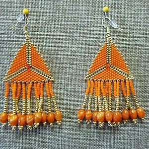 Handmade Triangle Bead Earrings