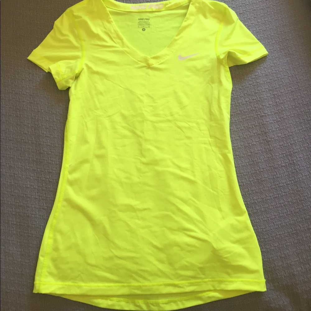 Neon Yellow Nike Pro Athletic Top