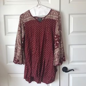 Small Red Dress with Bandana/Paisley/Floral Print