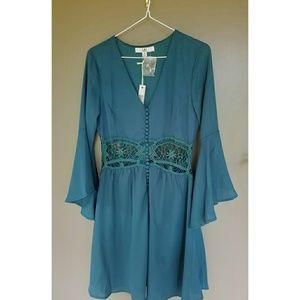 Turquoise Chiffon Dress NWT