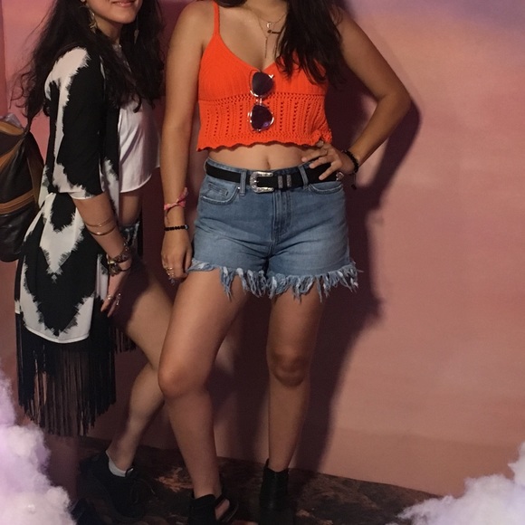 Orange Crotchet Crop Top *GREAT FOR FESTIVALS* - Picture 3 of 3