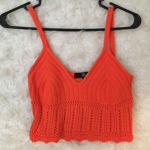 Orange Crotchet Crop Top *GREAT FOR FESTIVALS*
