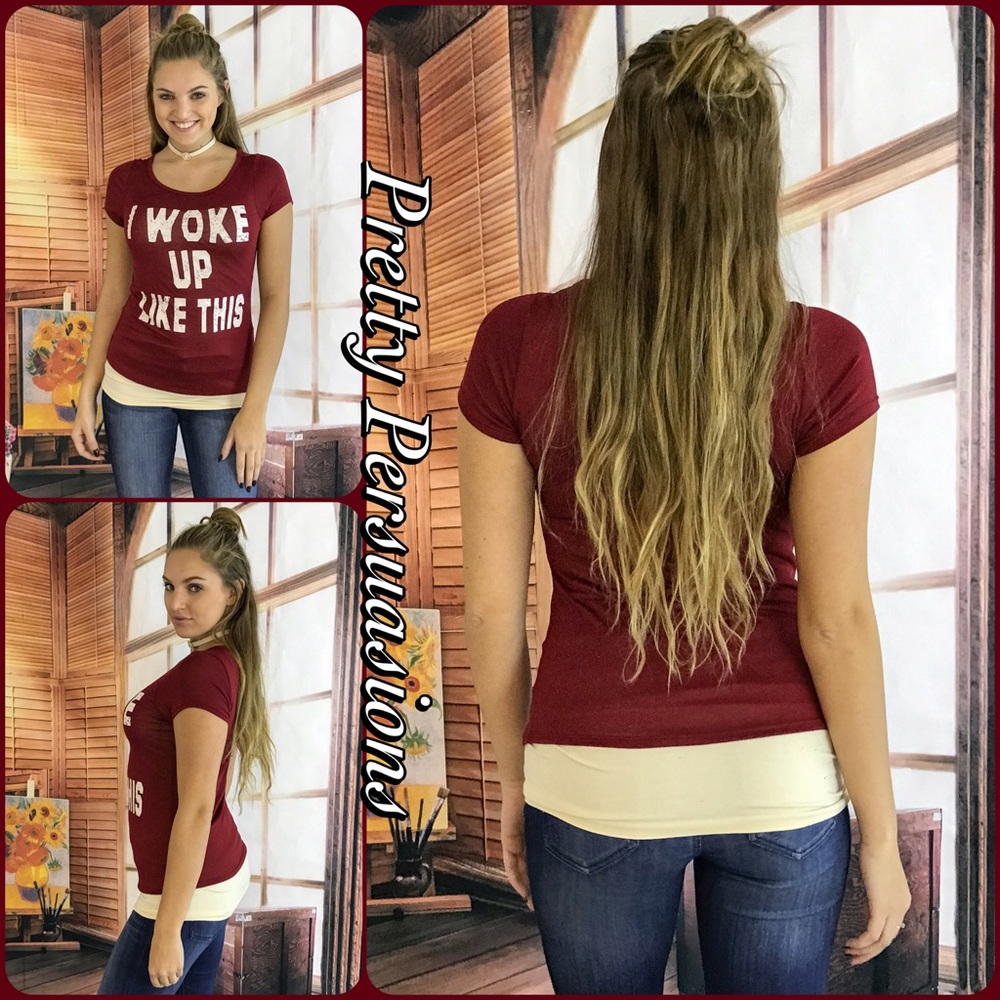 SALE‼️ NWT "I WOKE UP LIKE THIS" Graphic Print Tee - Picture 4 of 4