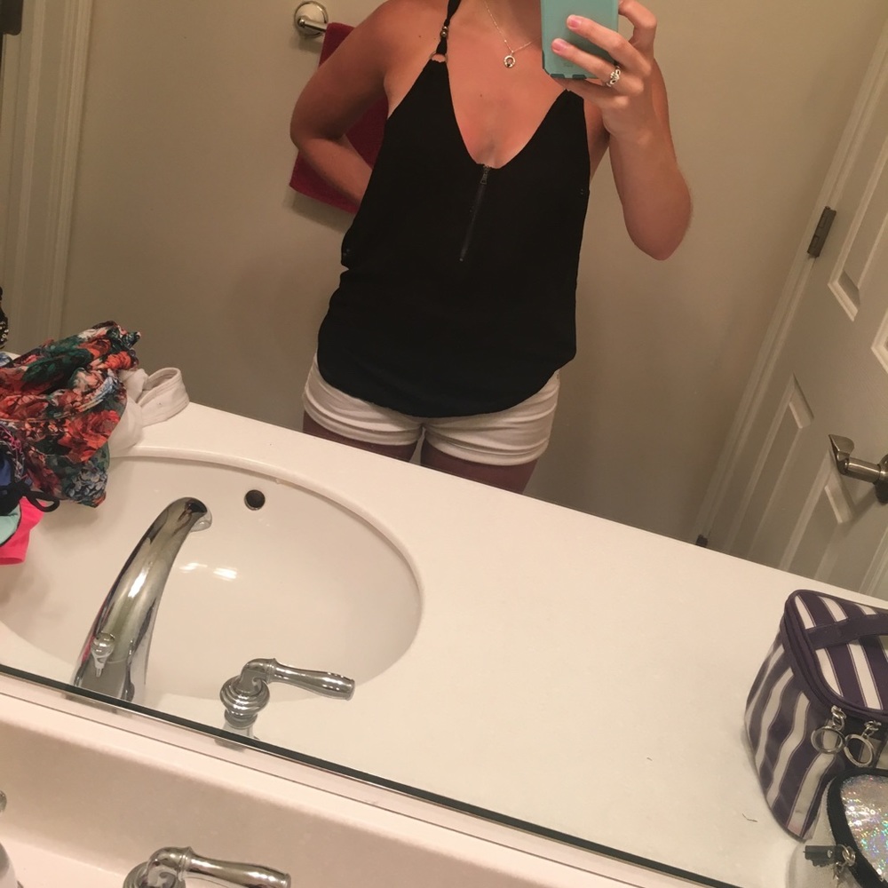 Low cut sexy black tee