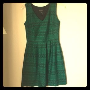 Green Dress with Subtle Tribal Print