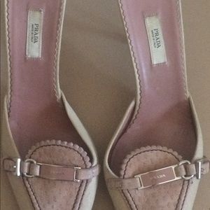 Prada Kitten Heel Mules