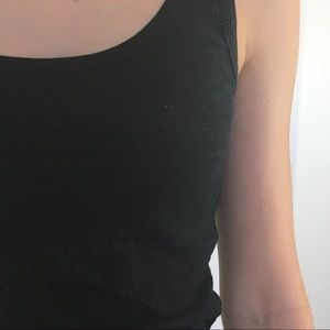 Tribal Patterned Black Tank