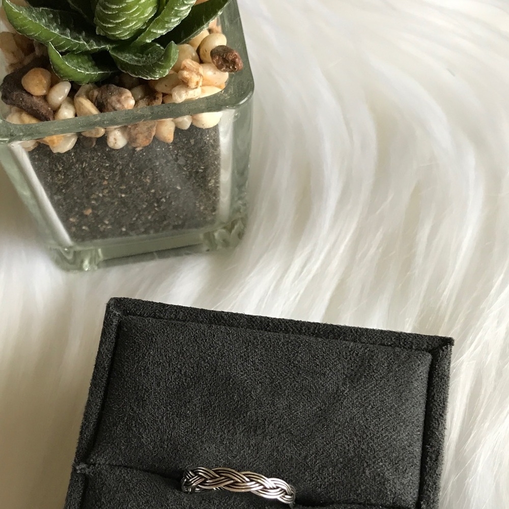 925 Sterling Silver braided rope Bali Ring 3mm