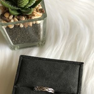 925 Sterling Silver braided rope Bali Ring 3mm