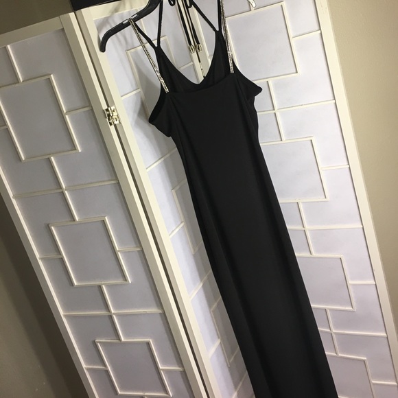 Black cocktail dress with diamond accents - Picture 5 of 8